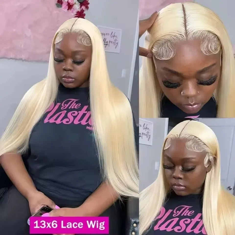 40 Inch 613 Hd Lace Frontal Wig 13x6 13x4 Blonde Straight Brazilian