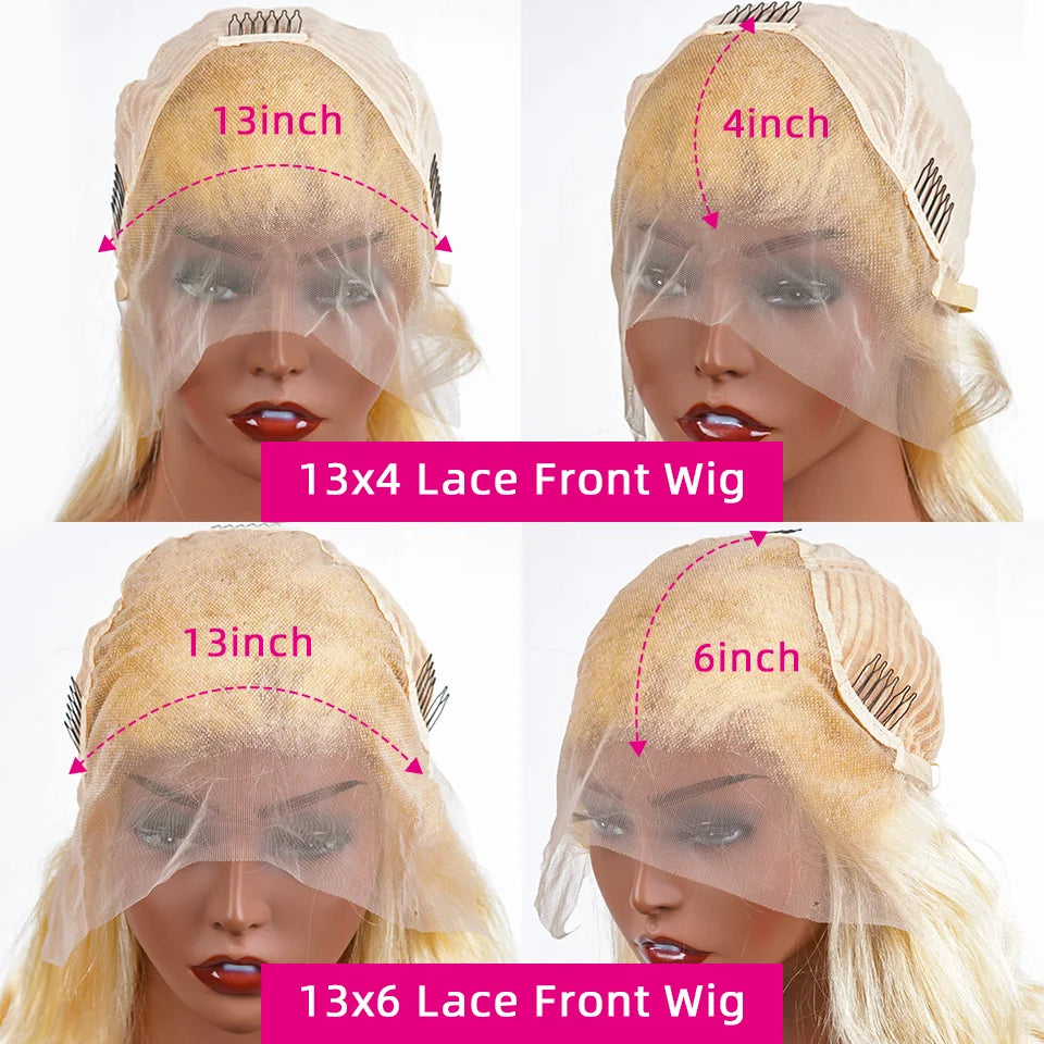 40 Inch 613 Hd Lace Frontal Wig 13x6 13x4 Blonde Straight Brazilian