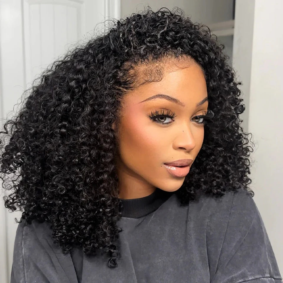 Glueless Wigs Human Hair Kinky Curly Headband Wig