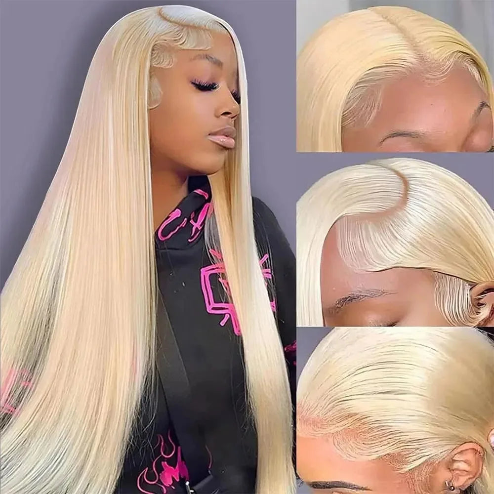 40 Inch 613 Hd Lace Frontal Wig 13x6 13x4 Blonde Straight Brazilian