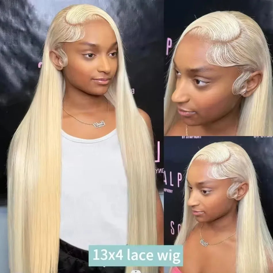 40 Inch 613 Hd Lace Frontal Wig 13x6 13x4 Blonde Straight Brazilian